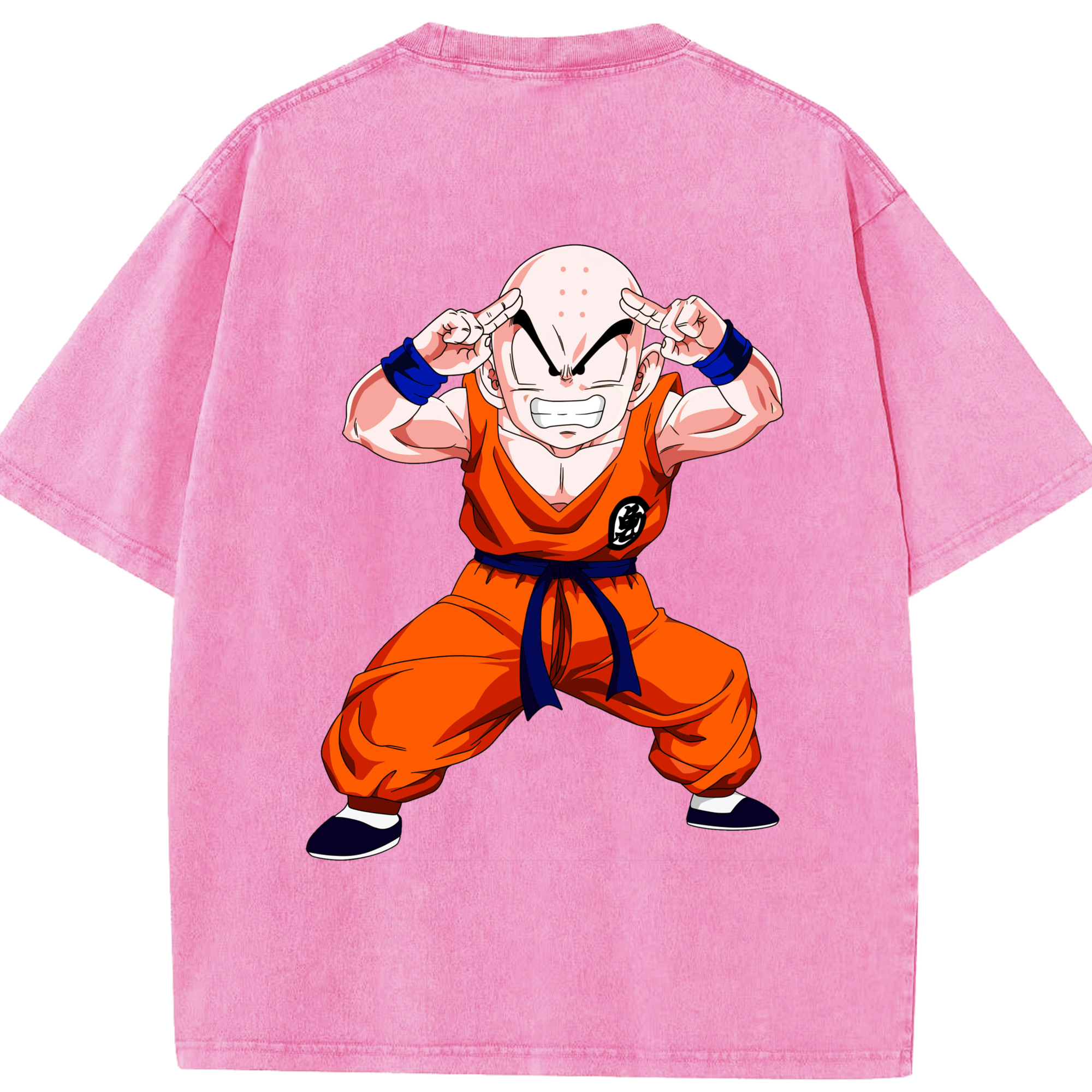 （画像用） ドラゴンボール クリリン DRAGON BALL krillin 綿100% ヴィンテージ風 半袖Tシャツ（背面プリント）